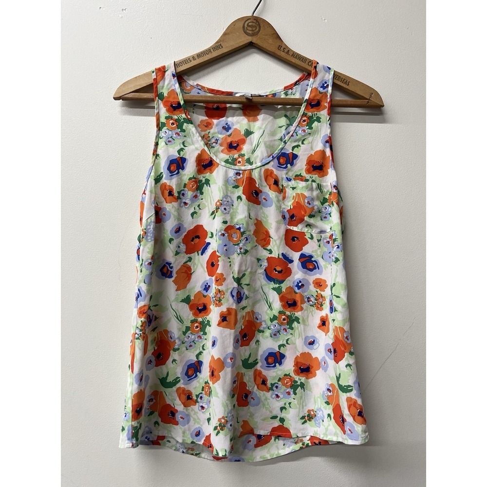 Joie Rain B Poppy Silk Tank Top Size XS Anthropologie